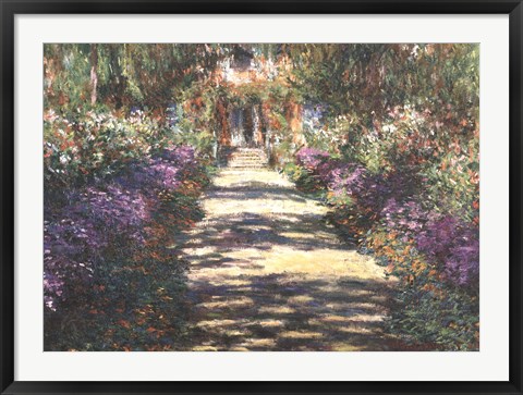 Framed Garden at Giverny Print
