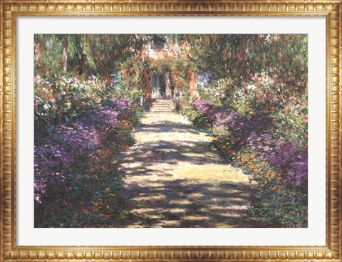 Framed Garden at Giverny Print