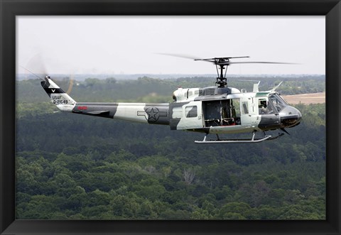 Framed US Air Force UH-1H Huey in an experiment paint scheme Print