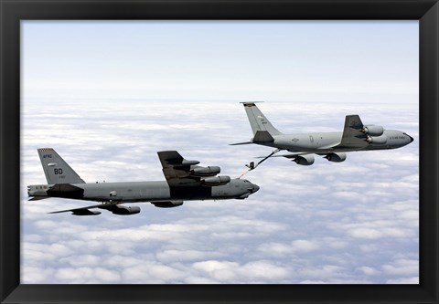 Framed B-52H Stratofortress refuels with a KC-135R Stratotanker Print