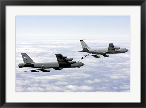 Framed B-52H Stratofortress refuels with a KC-135R Stratotanker Print