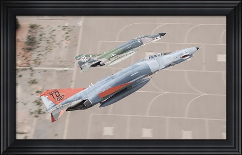 Framed Two QF-4E Phantom II drones break over Holloman Air Force Base, New Mexico Print