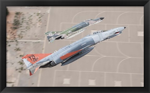 Framed Two QF-4E Phantom II drones break over Holloman Air Force Base, New Mexico Print