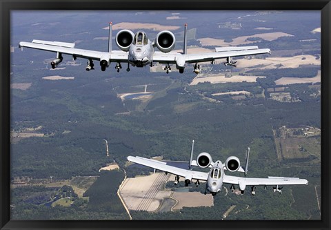 Framed Two A-10C Thunderbolt aircraft near Moody Air Force Base, Georgia Print