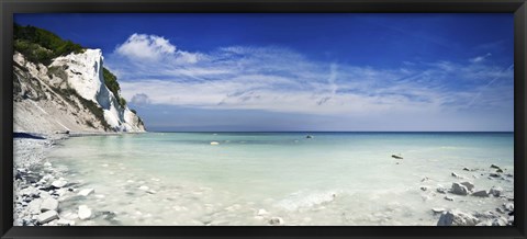 Framed Chalk mountains and seaside, Mons Klint cliffs, Liselund Slotspark, Denmark Print