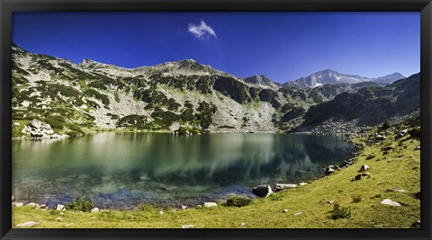 Framed Ribno Banderishko Lake in Pirin National Park, Bansko, Bulgaria Print