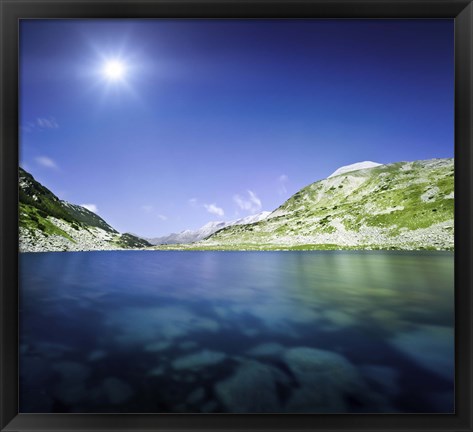 Framed Okoto Lake in the Pirin Mountains, Pirin National Park, Bulgaria Print