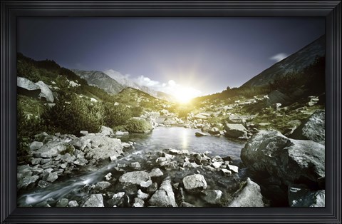 Framed Small river, Pirin National Park, Bulgaria Print