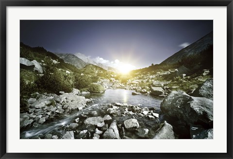 Framed Small river, Pirin National Park, Bulgaria Print