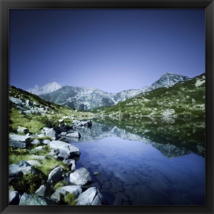 Framed Ribno Banderishko Lake in Pirin National Park, Bulgaria Print