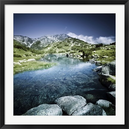 Framed Ribno Banderishko River in Pirin National Park, Bansko, Bulgaria Print