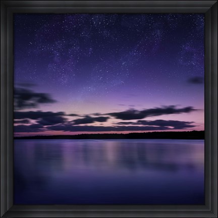 Framed Tranquil lake against starry sky, Russia Print