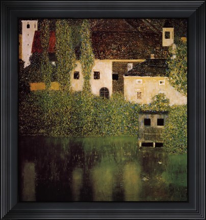 Framed Unterach Manor and Lock Chamber on the Attersee Lake, c.1908 Print