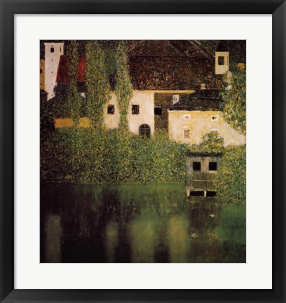 Framed Unterach Manor and Lock Chamber on the Attersee Lake, c.1908 Print