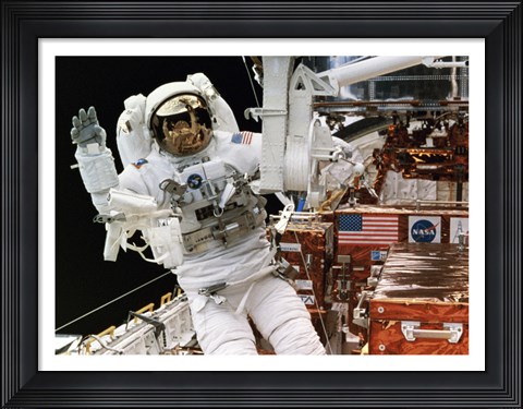 Framed Astronaut in a Space Shuttle Print