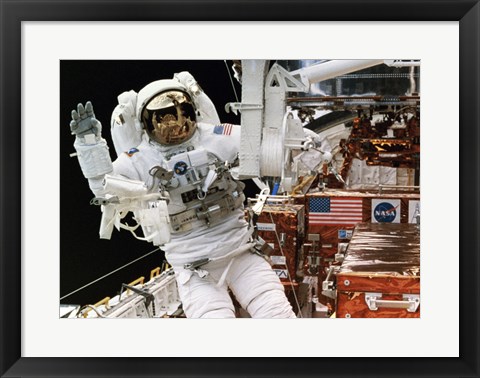 Framed Astronaut in a Space Shuttle Print