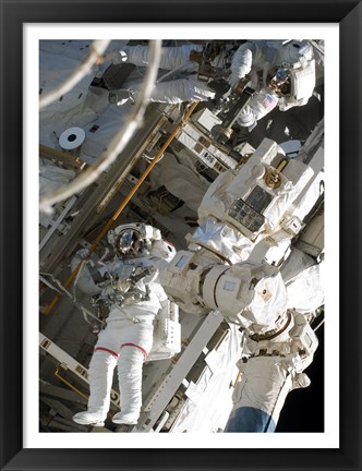 Framed Construction and Maintenance on the International Space Station Print