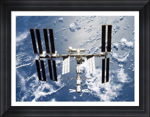 Framed International Space Station is seen from Space Shuttle Discovery Print