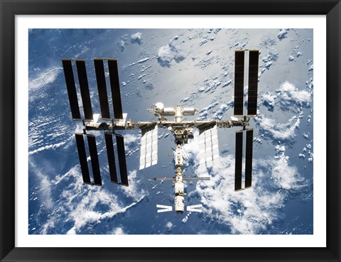 Framed International Space Station is seen from Space Shuttle Discovery Print