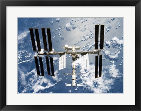 Framed International Space Station is seen from Space Shuttle Discovery Print