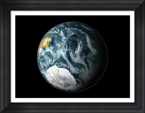 Framed Satellite view of the Earth&#39;s Southern Hemisphere Print
