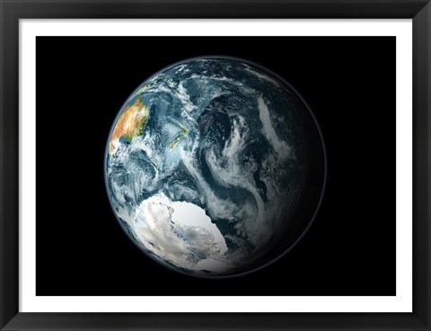 Framed Satellite view of the Earth&#39;s Southern Hemisphere Print