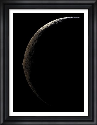 Framed Slim Crescent of Lapetus Print