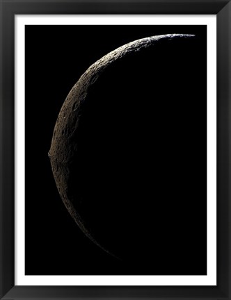 Framed Slim Crescent of Lapetus Print