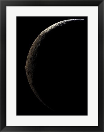 Framed Slim Crescent of Lapetus Print