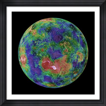 Framed Hemispheric view of Venus, June 3, 1996 Print