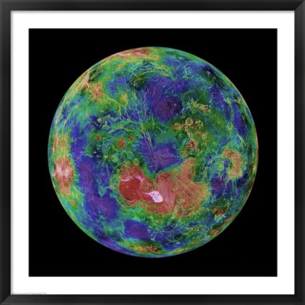 Framed Hemispheric view of Venus, June 3, 1996 Print