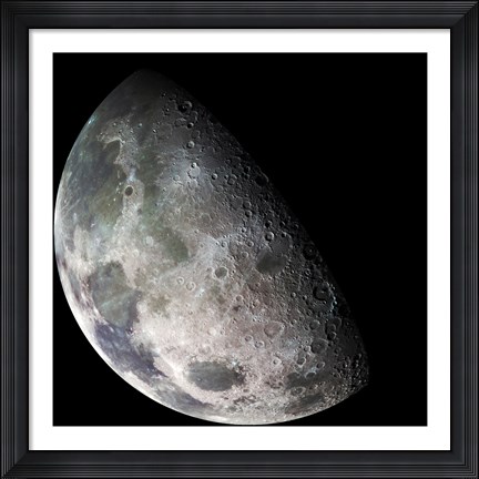 Framed Galileo spacecraft returned images of the Moon during its flight Print