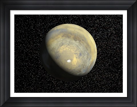 Framed Global View of Mars Print