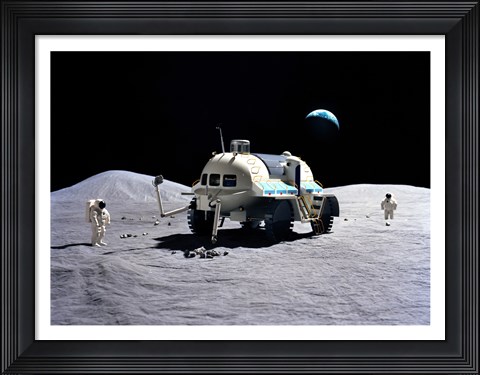 Framed Model of a baseline lunar surface roving vehicle Print