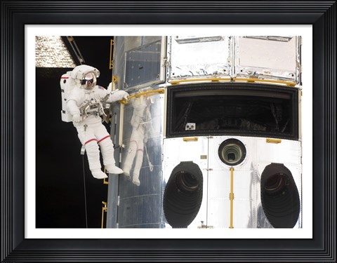 Framed Astronaut performs work on the Hubble Space Telescope Print