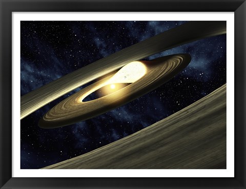 Framed This artist&#39;s conception shows a lump of material in a swirling, planet-forming disk Print