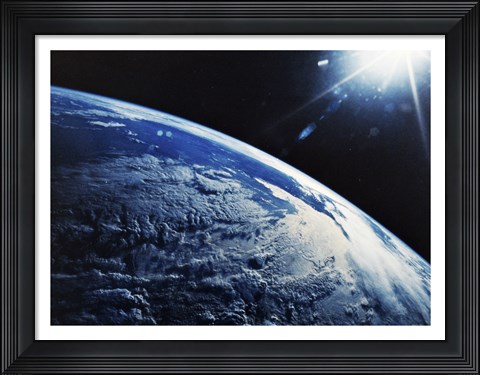 Framed Satellite View of a Planet Earth Print
