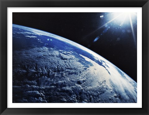 Framed Satellite View of a Planet Earth Print