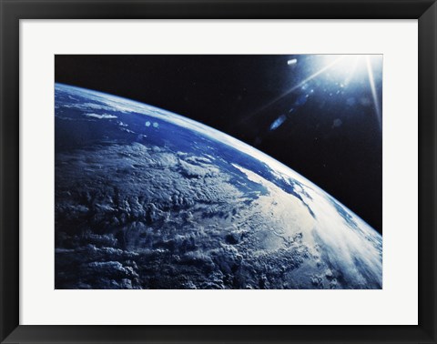 Framed Satellite View of a Planet Earth Print