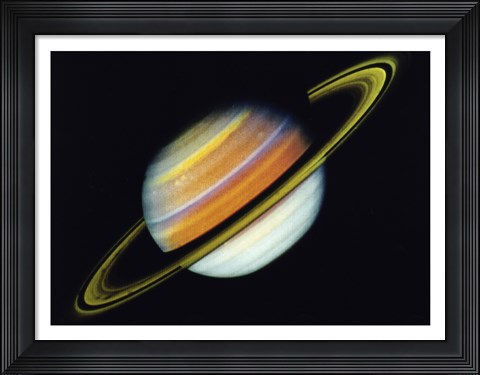 Framed Saturn Taken By Voyager 2 From A Distance of 27 Million Miles Print