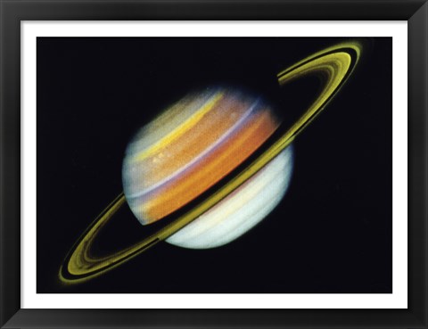 Framed Saturn Taken By Voyager 2 From A Distance of 27 Million Miles Print