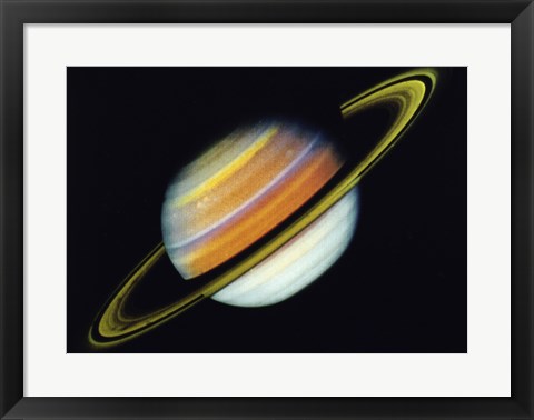 Framed Saturn Taken By Voyager 2 From A Distance of 27 Million Miles Print