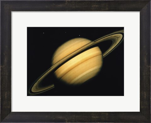 Framed Saturn&#39;s Icy Moons Print