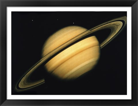 Framed Saturn&#39;s Icy Moons Print