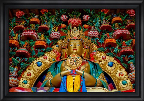 Framed Buddha statues at Stok Palace, Ledakh, India Print
