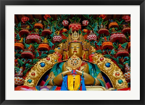 Framed Buddha statues at Stok Palace, Ledakh, India Print