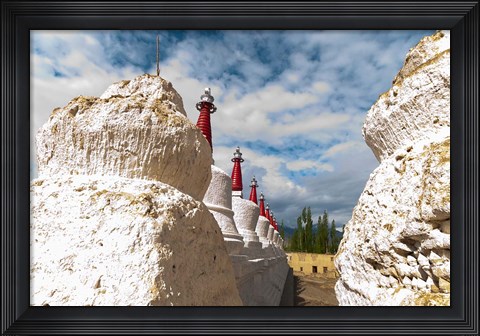Framed Chortens at the Thiksey Monastery, Leh, Ladakh, India Print