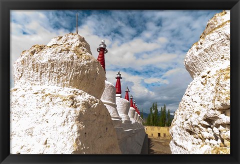 Framed Chortens at the Thiksey Monastery, Leh, Ladakh, India Print