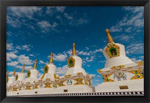 Framed India, Jammu and Kashmir, Ladakh, Leh, chortens at Thiksey Monastery Print