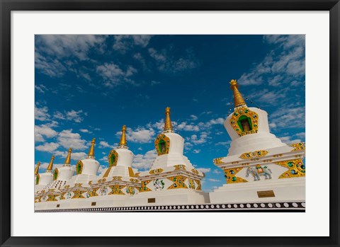 Framed India, Jammu and Kashmir, Ladakh, Leh, chortens at Thiksey Monastery Print